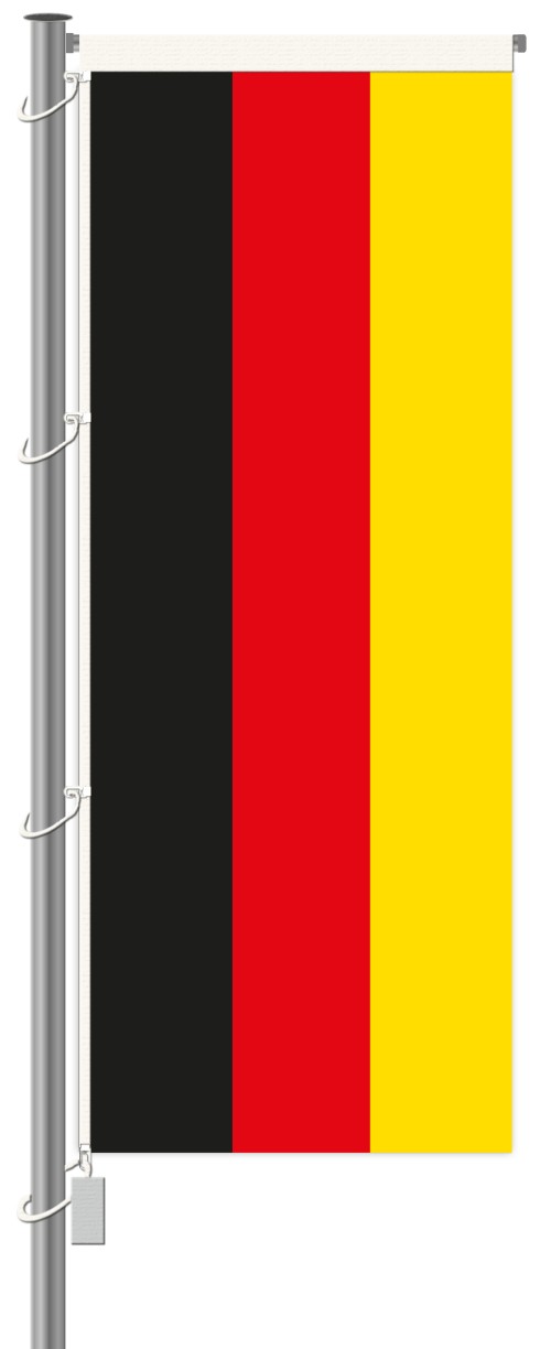 Deutschlandfahne - Hochformat mit Hohlsaum