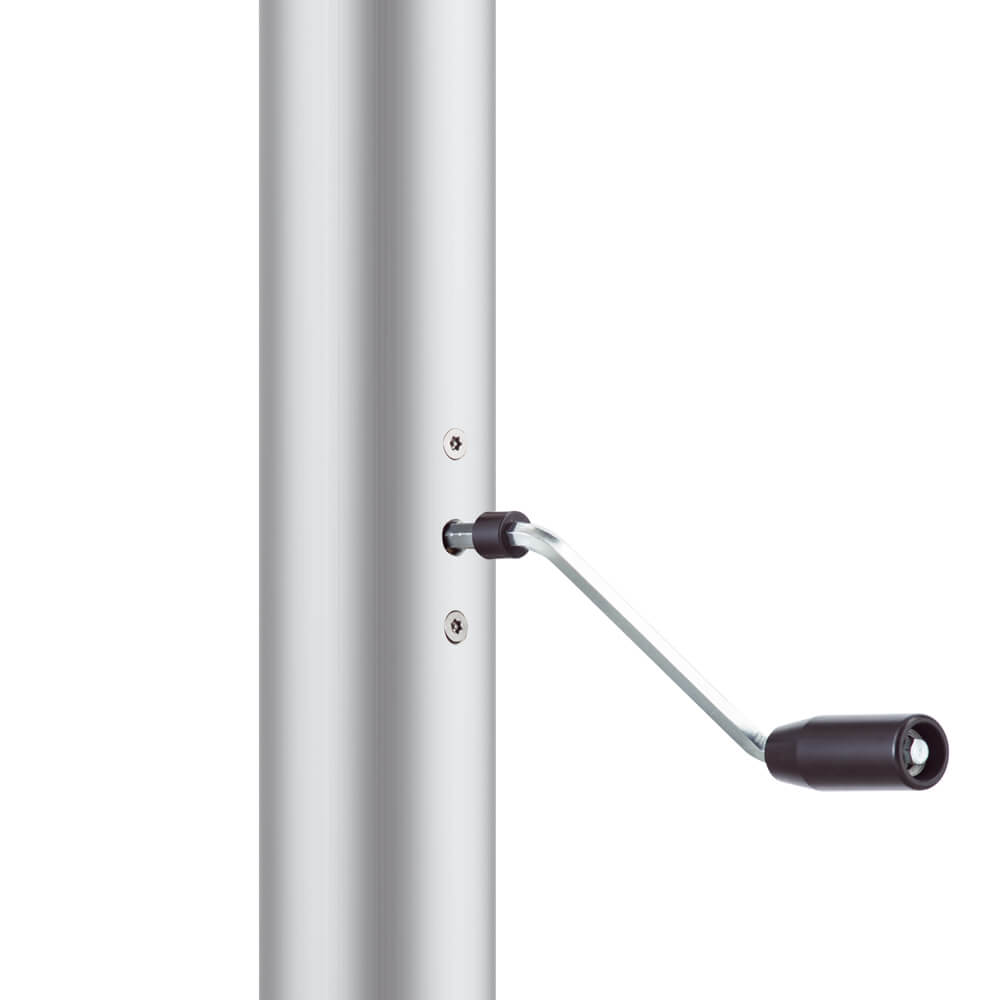 Innenliegende Hissvorrichtung mit Kurbel und Diebstahlschutz