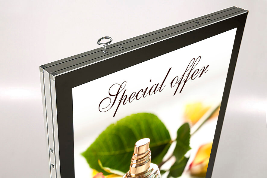 Stilvoller Blickfang für Werbebotschaften aller Art