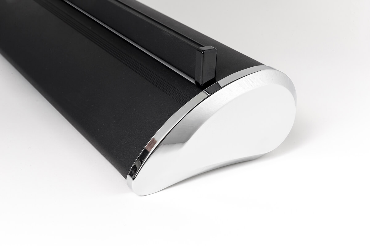 Standfuß von Roll Up Premium Black mit matt schwarzer Oberfläche