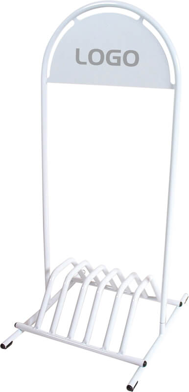 Fahrradständer weiß mit Fläche für Aufkleber