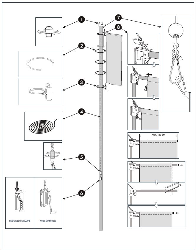 Ausleger für Fahnenmasten