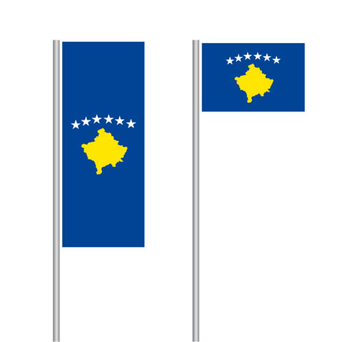 Kosovo Nationalflagge im Hoch- und Querformat