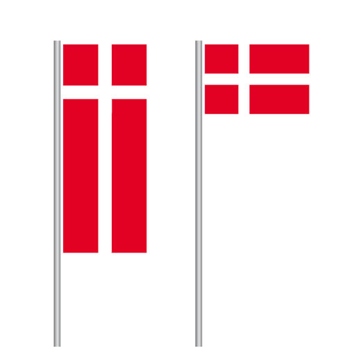 Dänemark Fahne - Dannebrog im Hoch- und Querformat