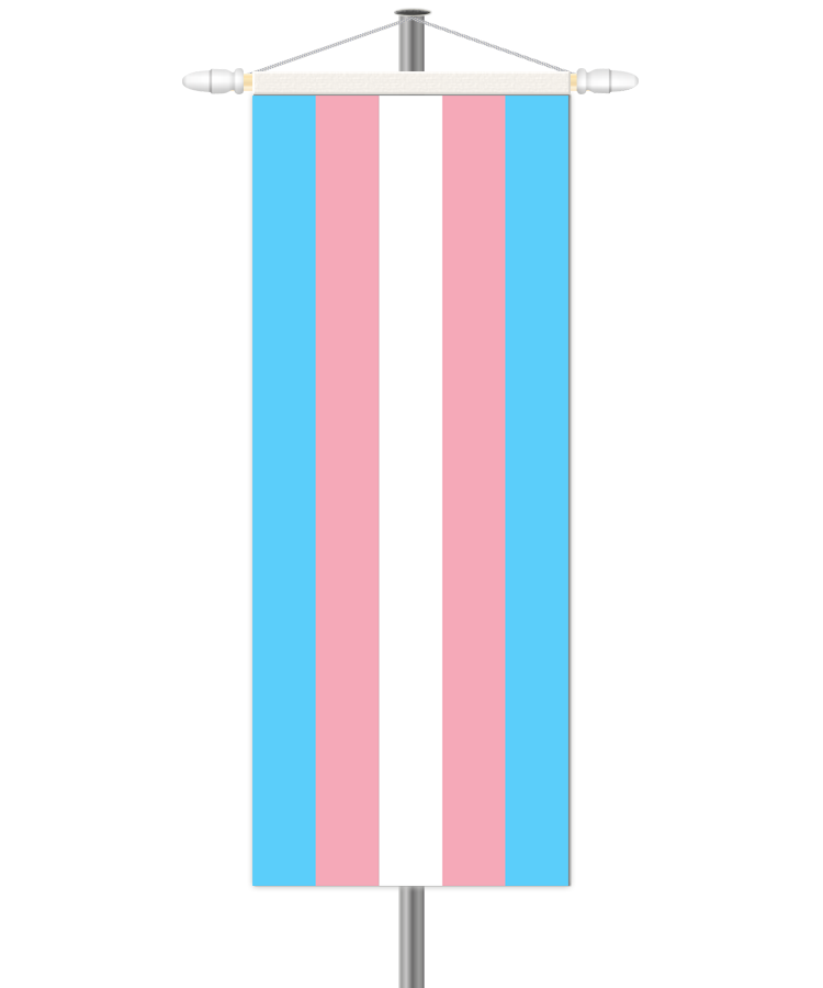 Transgenderfahne - Hochformat mit Hohlsaum oben