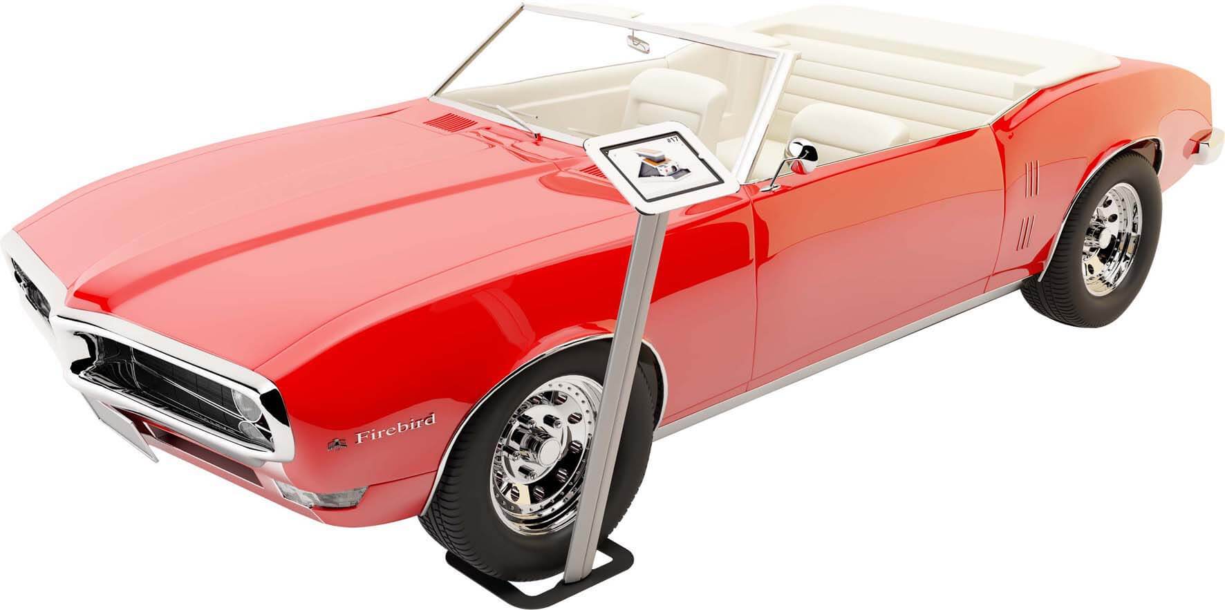 Anwendungsbeispiel iPad-Ständer als Infotafel auf Ausstellungen