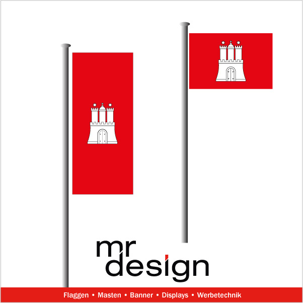 Hamburg Fahne Hoch- und Querformat