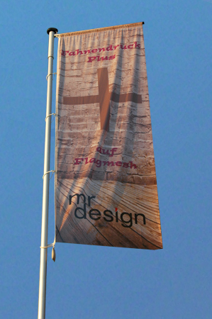 Fahne 80 x 200 cm Flagmesh mit Hohlsaum