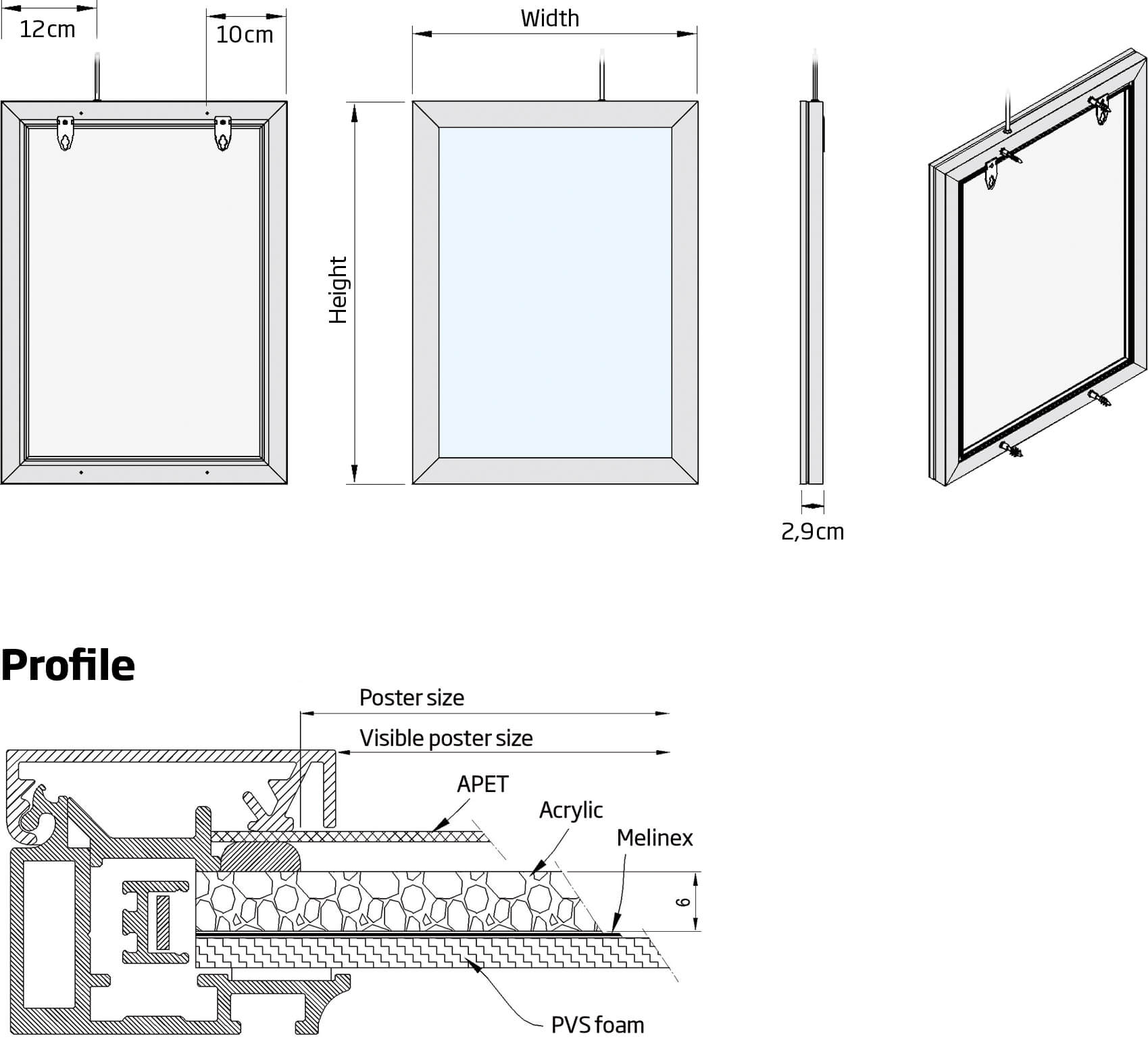 LED Klapprahmen Out Box doppelseitig