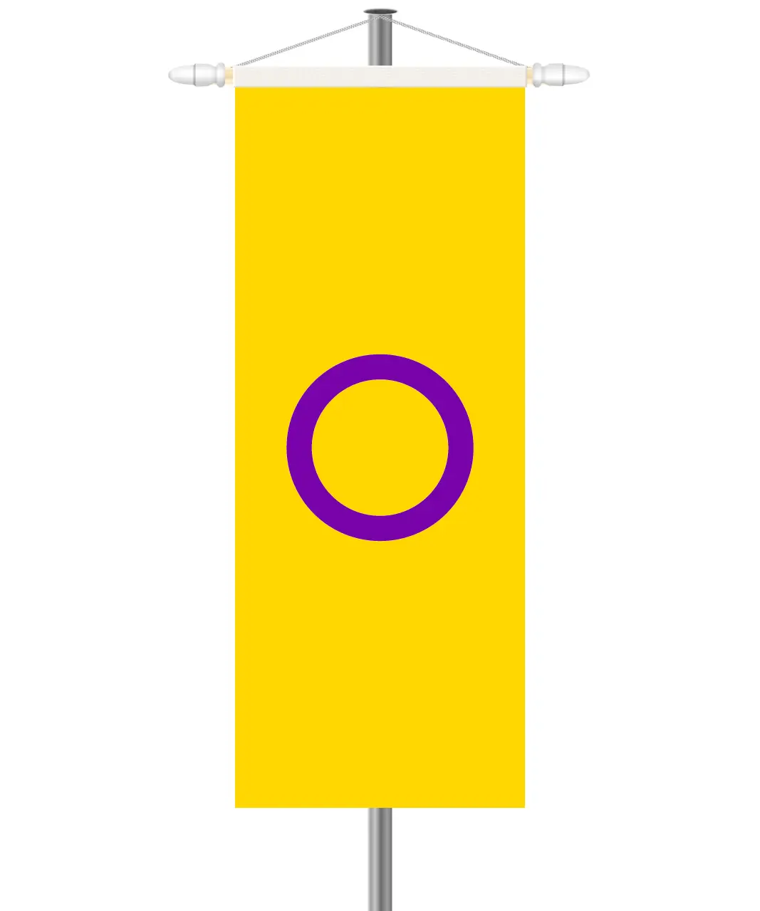 Inter*Bannerfahne - Hochformat mit Hohlsaum oben