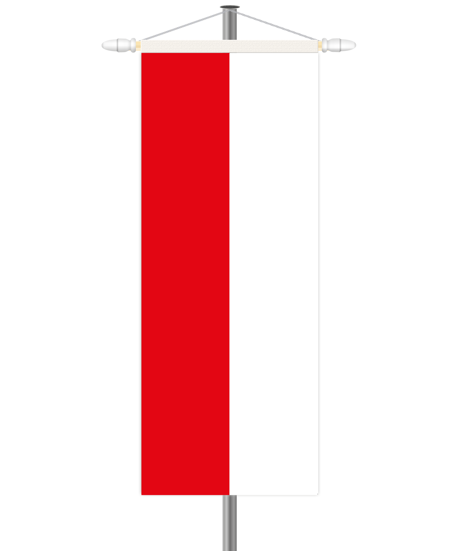 Brandenburg Bannerfahne - ohne Wappen - Hochformat mit Hohlsaum oben