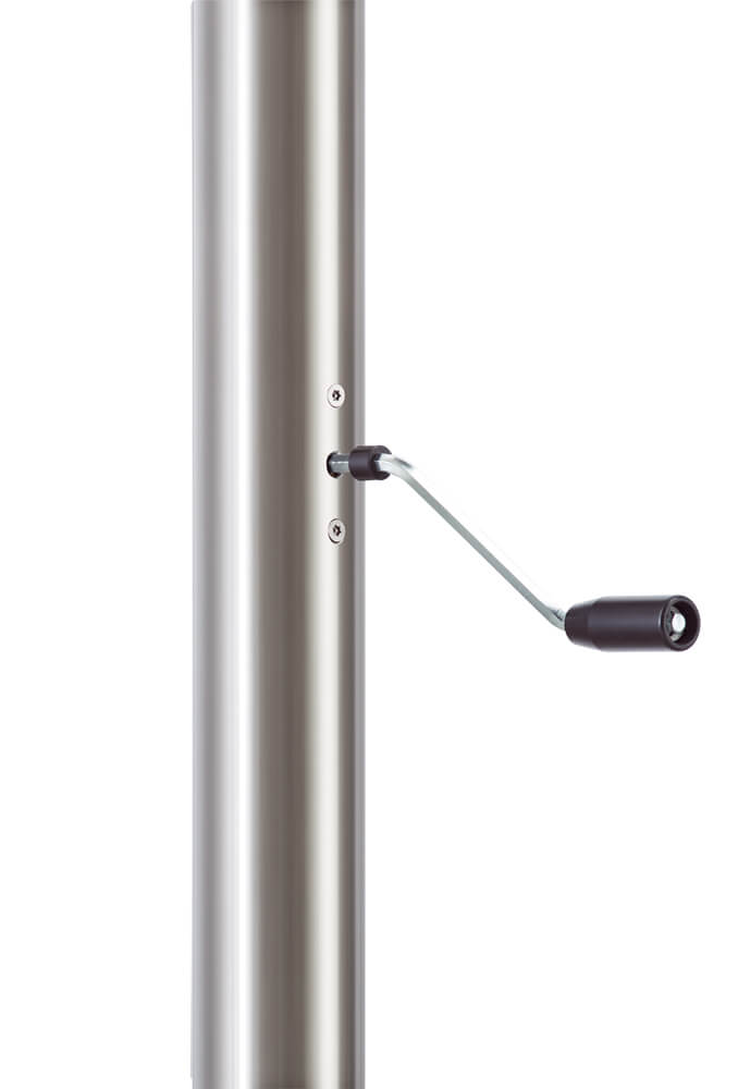 Innenliegende Hissvorrichtung mit Kurbel und Diebstahlsicherung