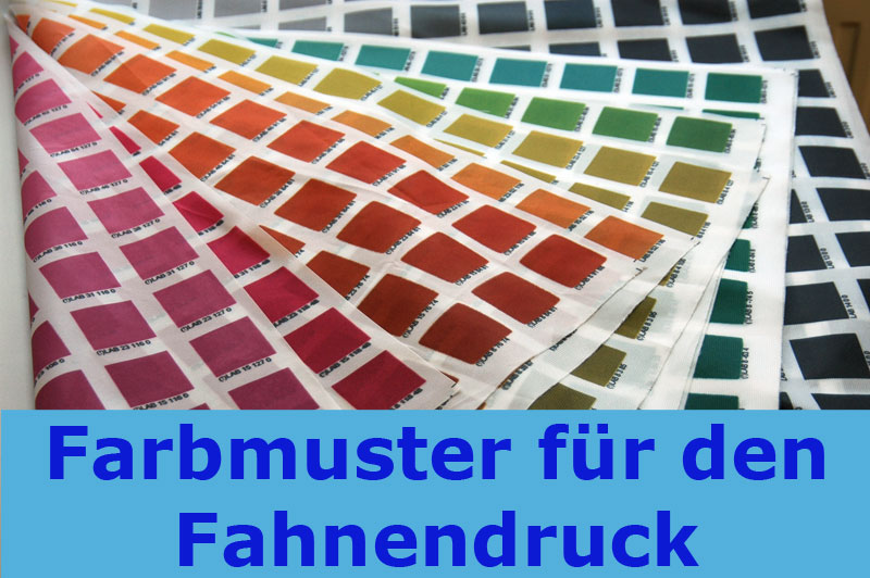 Farbmuster für den Fahnendruck