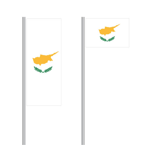 Zypern Nationalflagge im Hoch- und Querformat