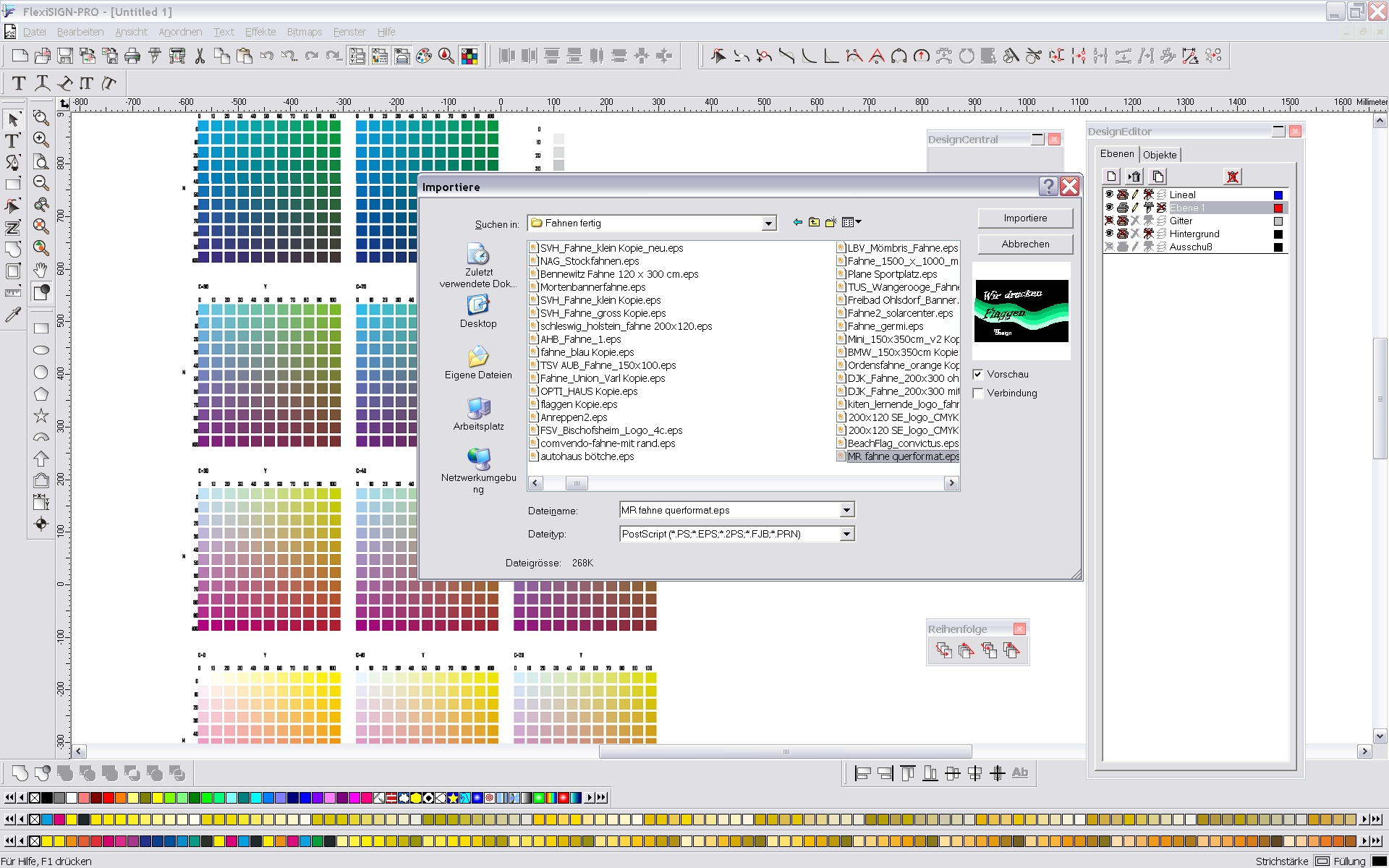 Druckdatenerstellung für Fahnen und Banner
