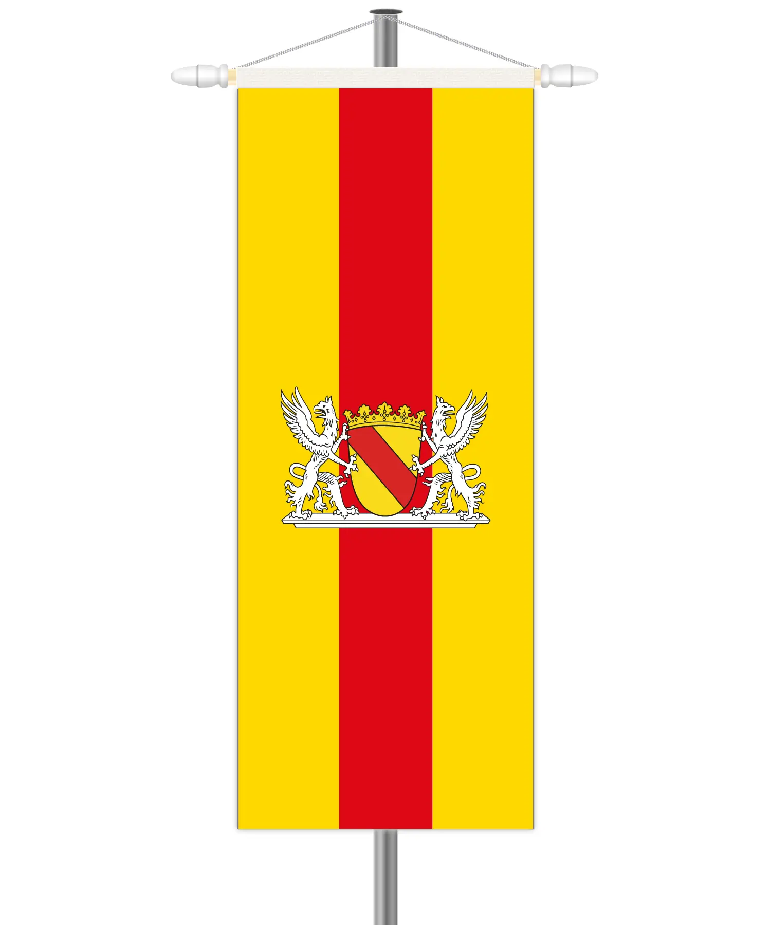 Baden Bannerfahne mit Hohlsaum oben
