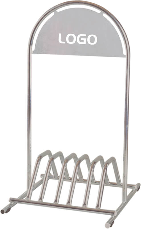 Fahrradständer silber mit Fläche für individuellen Motivdruck