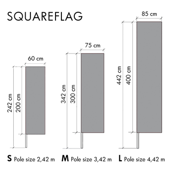 Beachflag Square alle Fahnengrößen