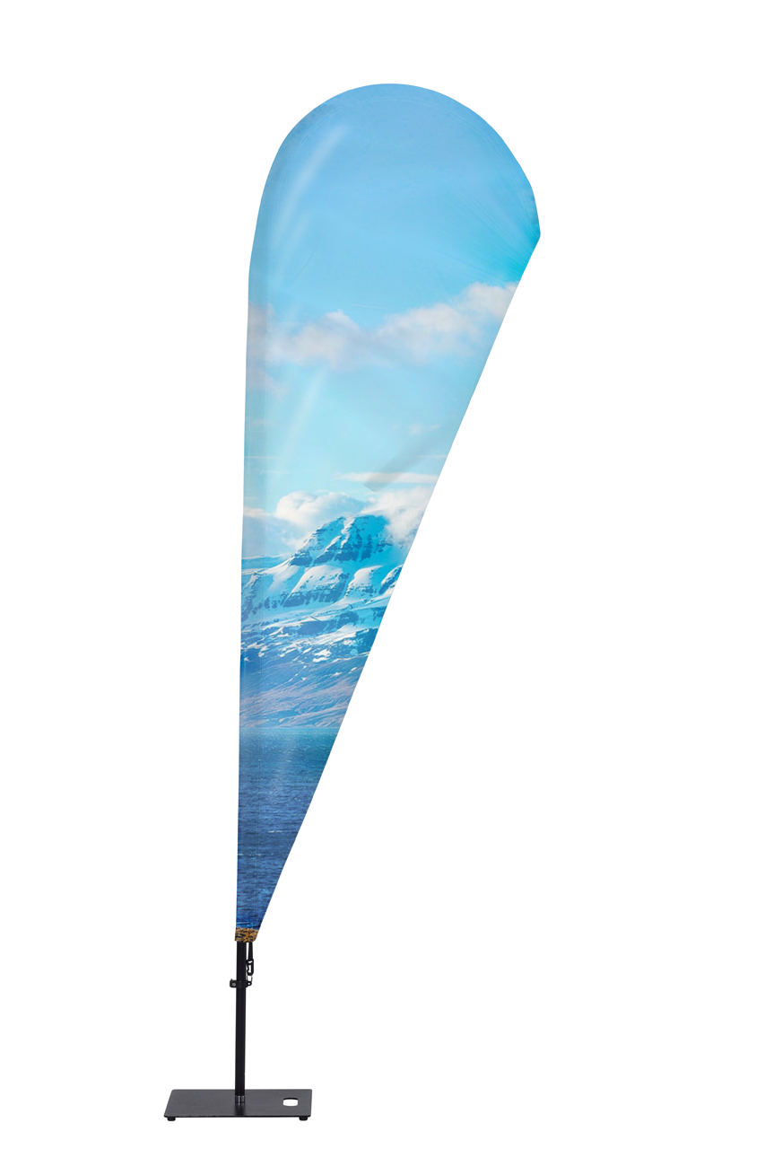 Beidseitig bedruckte Alu Pro Drop Beachflag