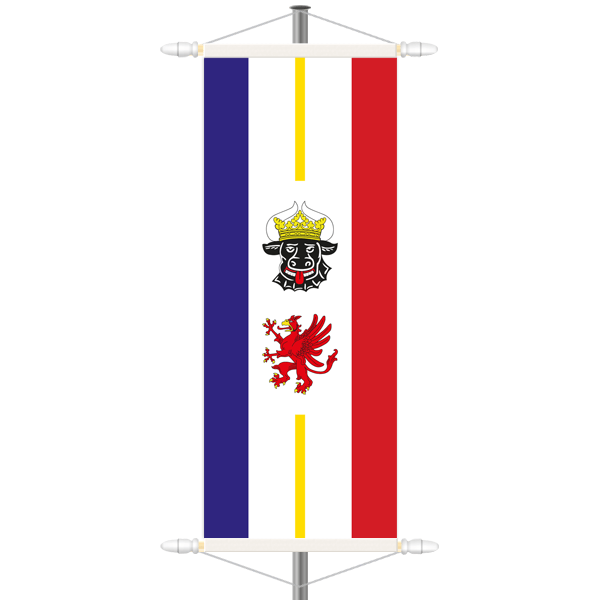 Mecklenburg-Vorpommern Bannerfahne - Hochformat mit Hohlsaum oben/unten