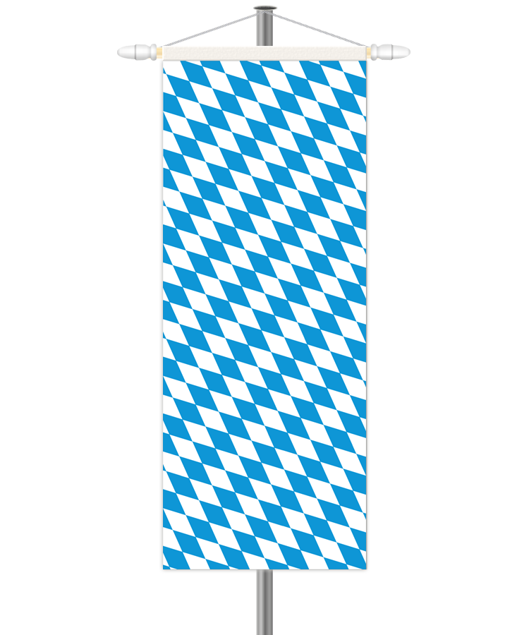 Bayern Bannerfahne - Raute ohne Wappen - Hochformat mit Hohlsaum oben