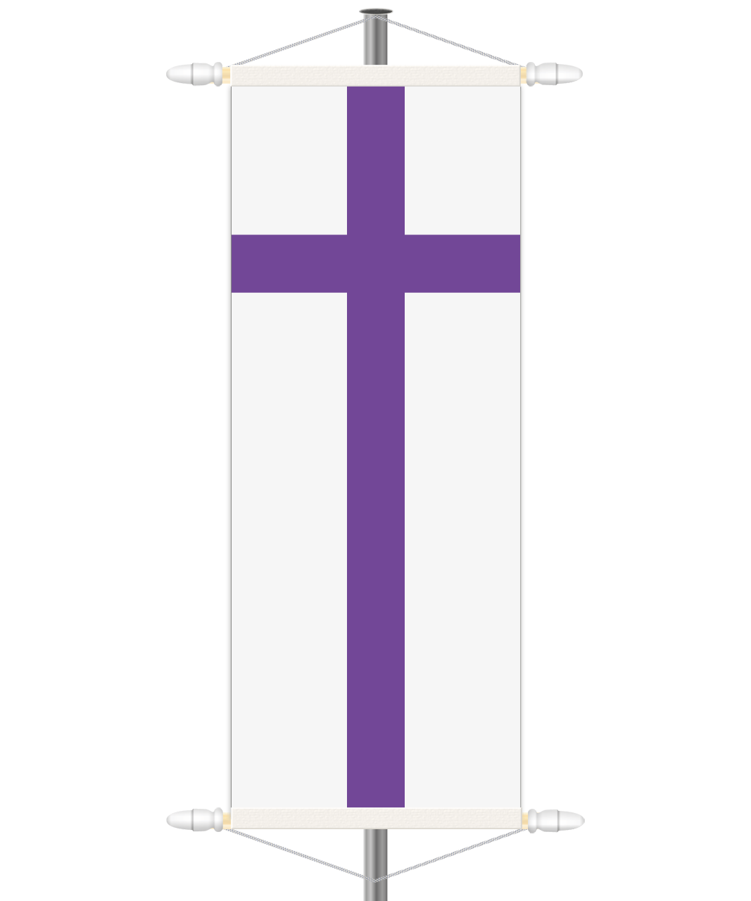 Evangelische Kirche Bannerfahne mit Hohlsaum oben/unten