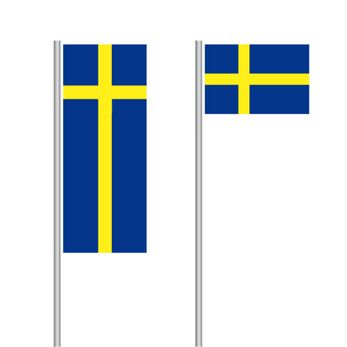 Schweden Nationalflagge im Hoch- und Querformat