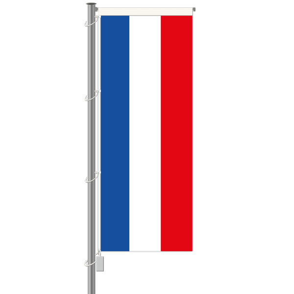 Schleswig-Holstein Fahne - ohne Wappen - Hochformat mit Hohlsaum