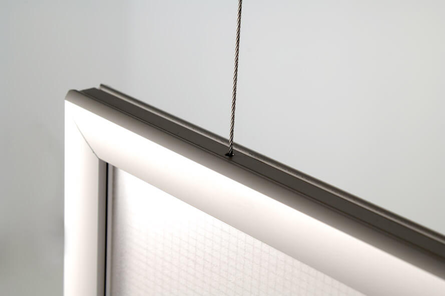 Zweiseitiger Posterhalter mit Hintergrundbeleuchtung