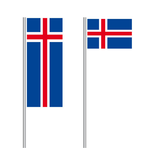 Island Fahne im Hoch- und Querformat