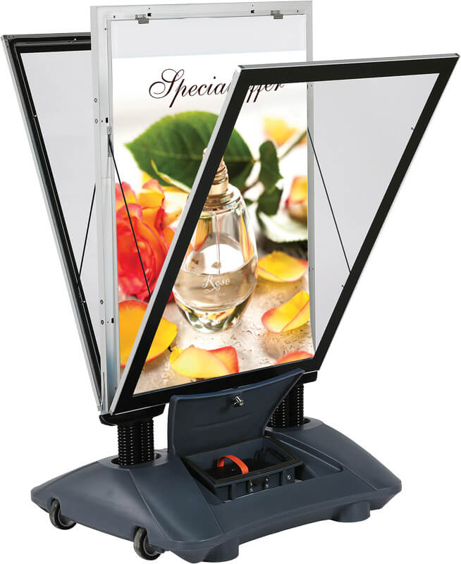 Straßenständer mit Beleuchtung und langlebiger Batterie