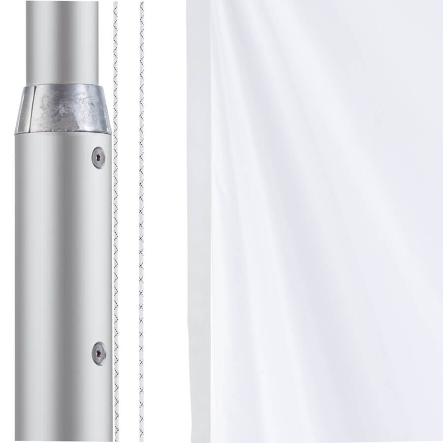 Zweiteiliges Mastrohr für einfacheren Transport