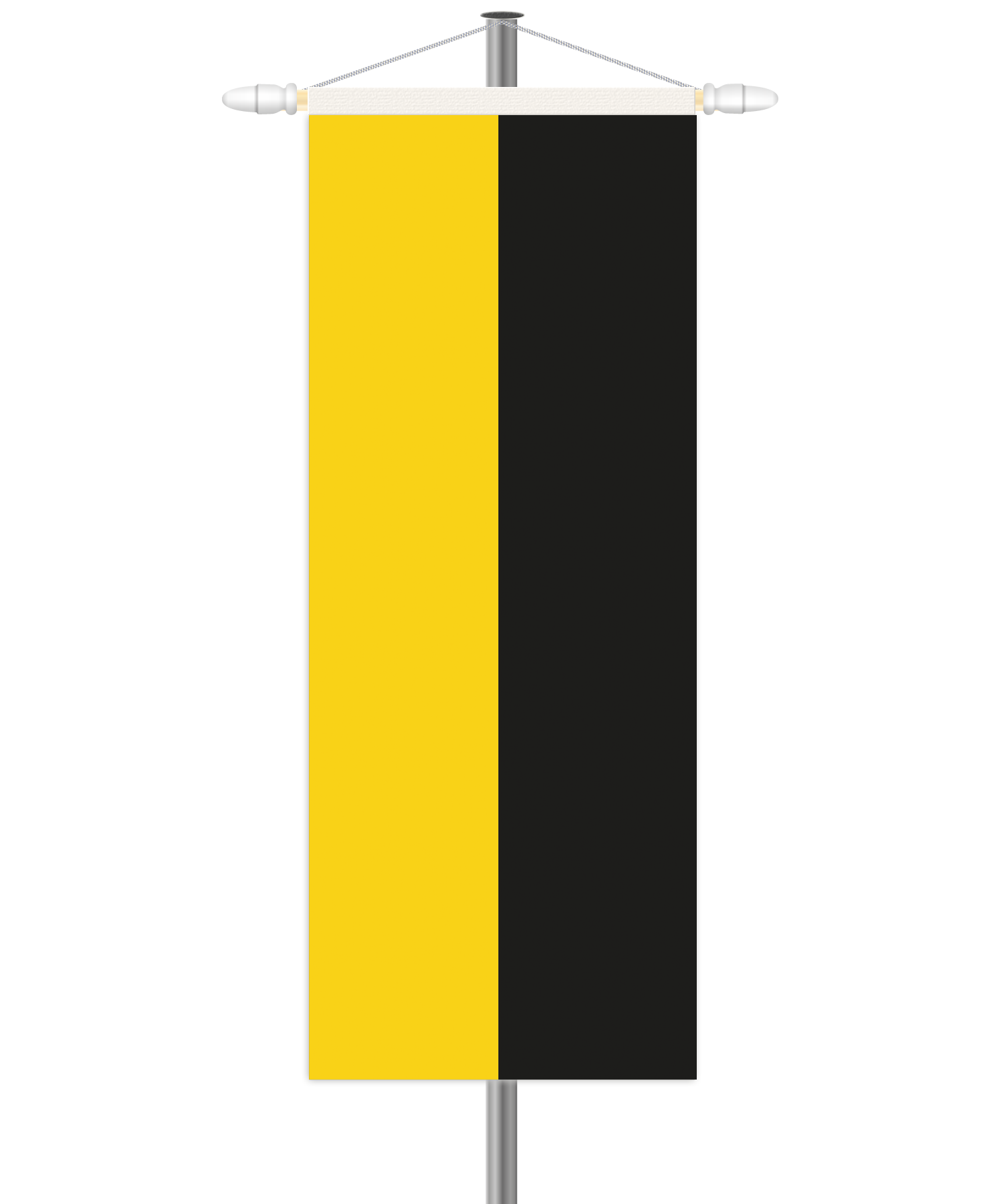 Sachsen-Anhalt Bannerfahne - ohne Wappen - Hochformat mit Hohlsaum oben