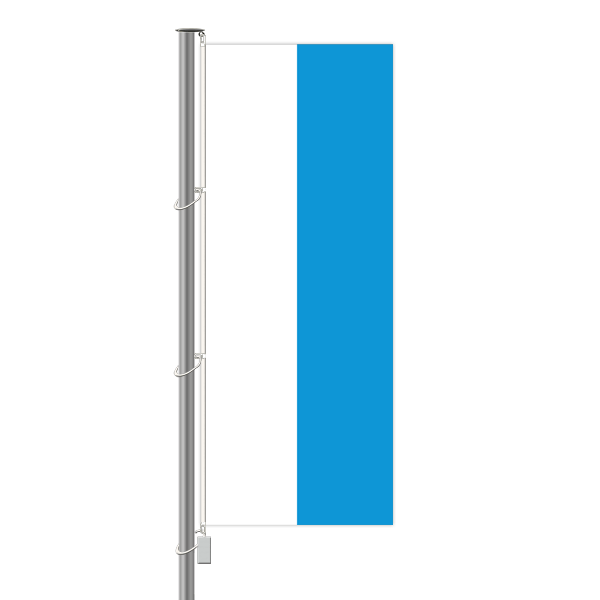 Bayern Fahne - Streifen mit Wappen - Hochformat