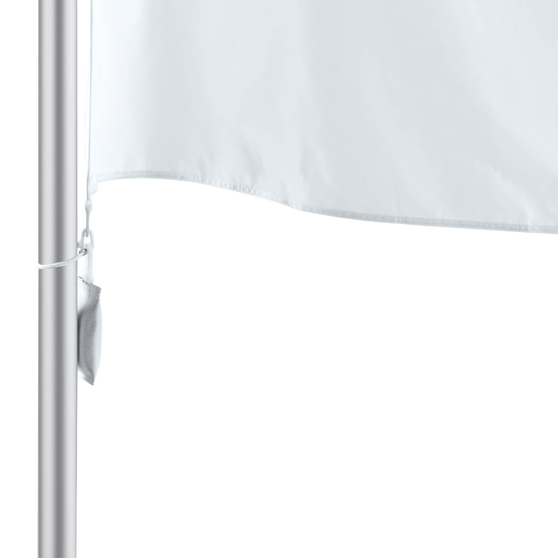 Befestigung mithilfe von Mastschlaufen und Gewichten