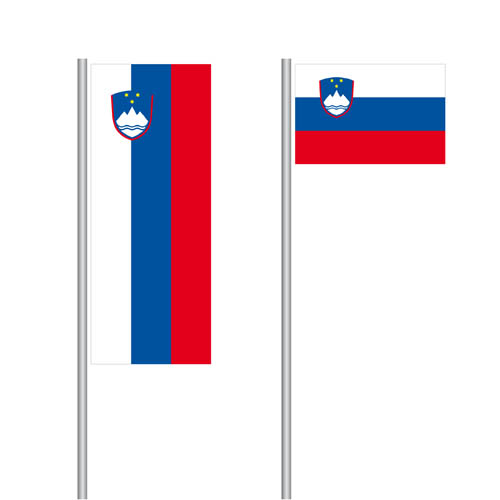 Slowenien Nationalflagge im Hoch- und Querformat