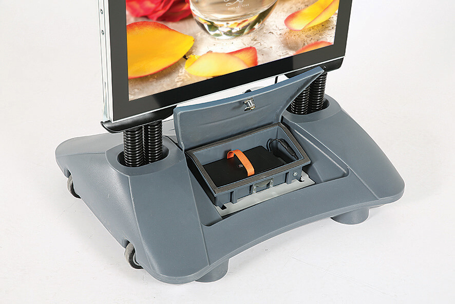 Kundenstopper mit Sand- bzw. Wassertank