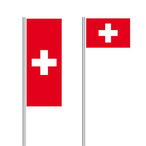 Schweiz Nationalflagge im Hoch- und Querformat