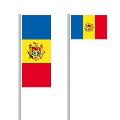 Moldawien Nationalflagge im Hoch- und Querformat