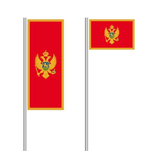 Montenegro Nationalflagge im Hoch- und Querformat