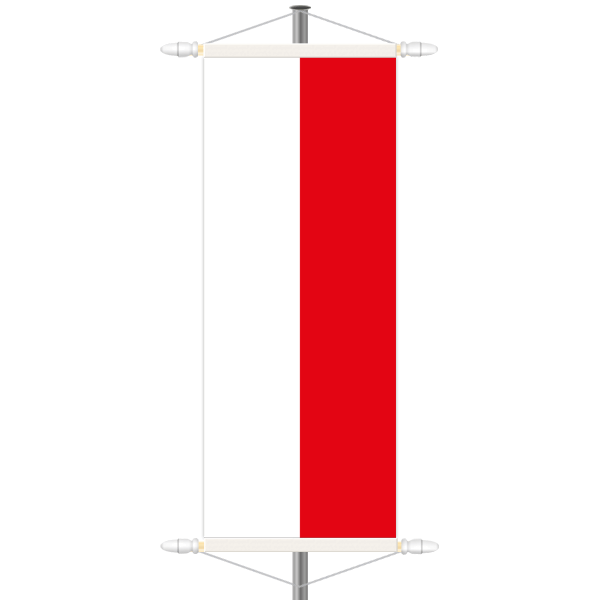 Thüringen Bannerfahne - ohne Wappen - Hochformat mit Hohlsaum oben/unten