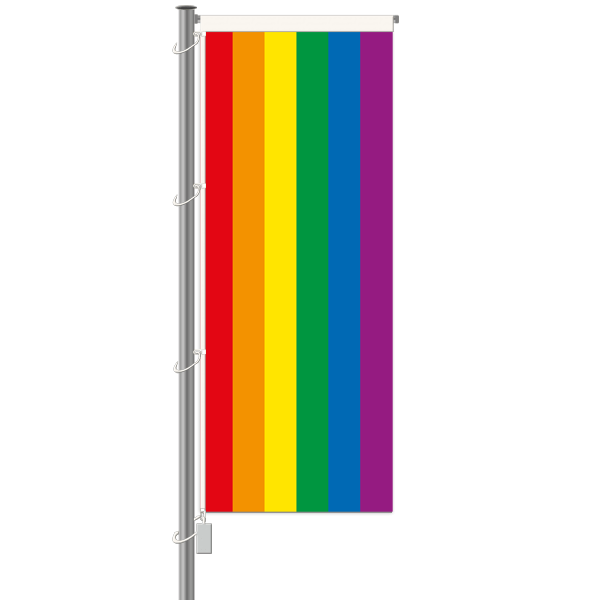 Regenbogenfahne - Hochformat mit Hohlsaum