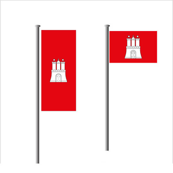 Hansestadt Hamburg Silouette braun HH Fahne Flagge 1,50x0,90m Fahnen Flaggen