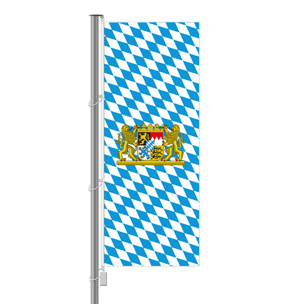 Bayern Fahne - Raute mit Wappen - Hochformat