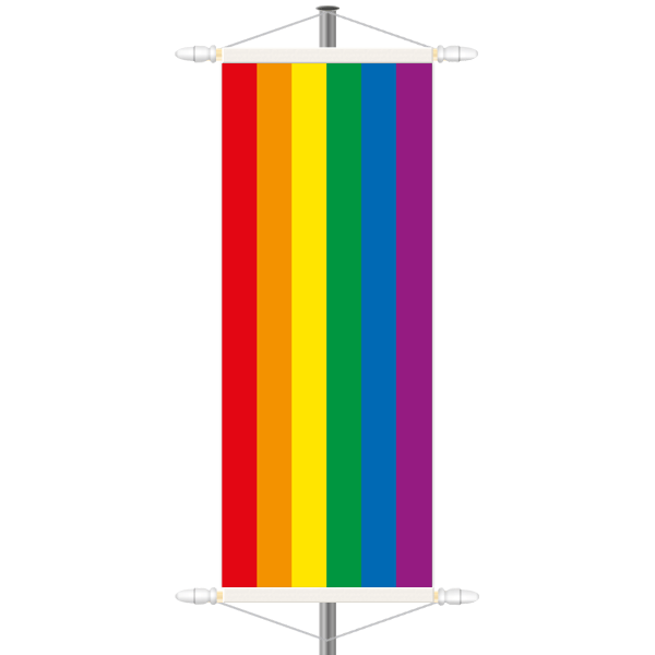 Regenbogenfahne - Hochformat mit Hohlsaum oben/unten