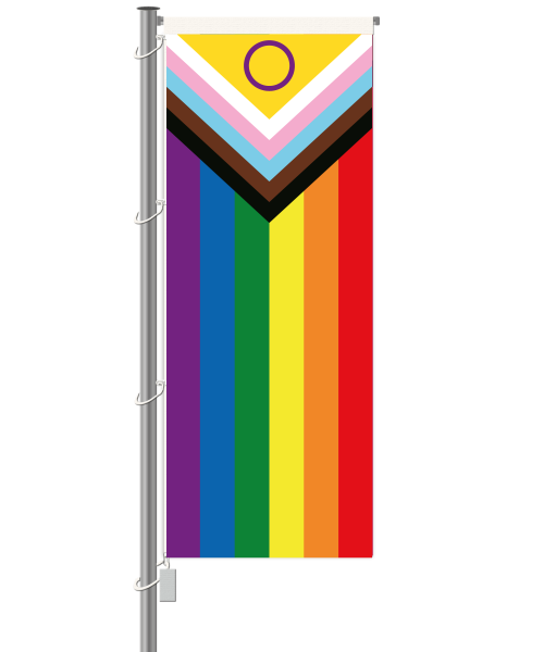 Progress Pride intersexuell Fahne mit Hohlsaum