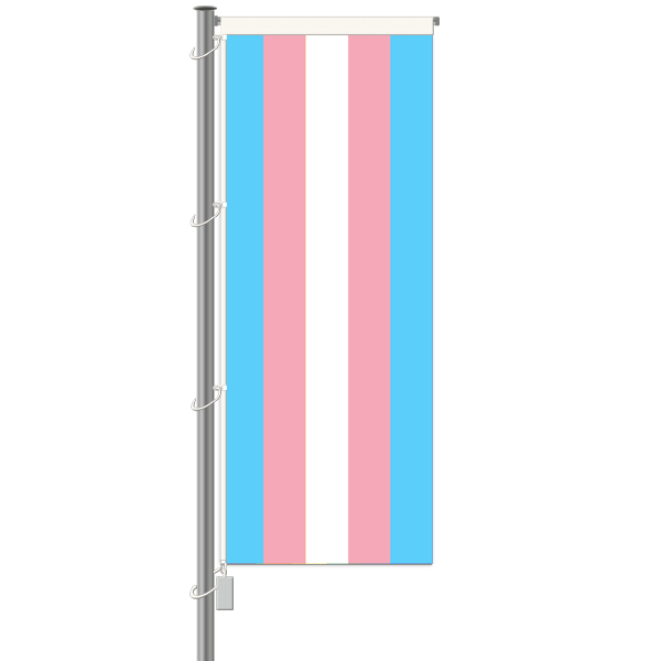 Transgenderfahne - Hochformat mit Hohlsaum