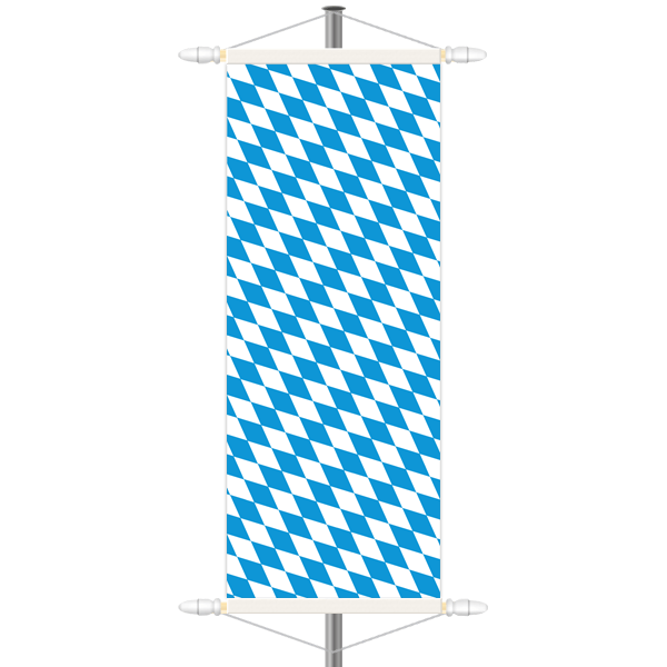 Bayern Bannerfahne - Raute - Hochformat mit Hohlsaum oben/unten