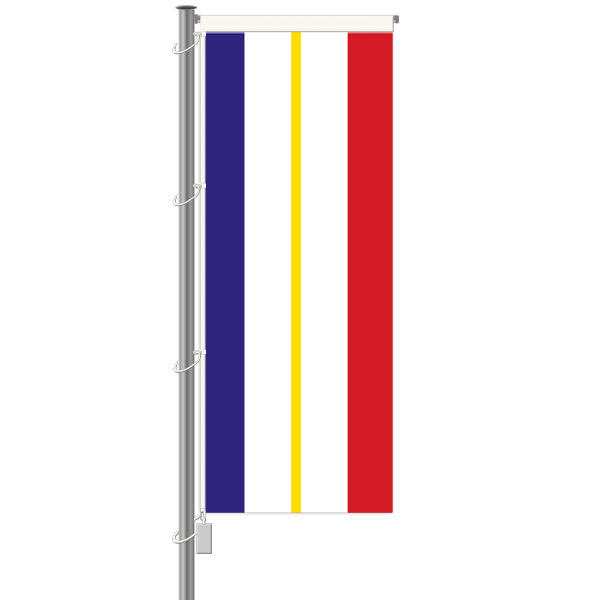 Mecklenburg-Vorpommern Fahne - ohne Wappen - Hochformat mit Hohlsaum