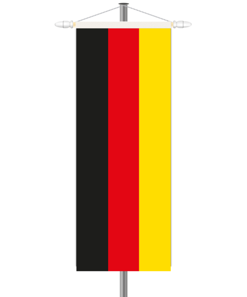 Deutschland Bannerfahne - mit Hohlsaum oben